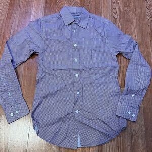 Express Red Patterned Button Up Shirt